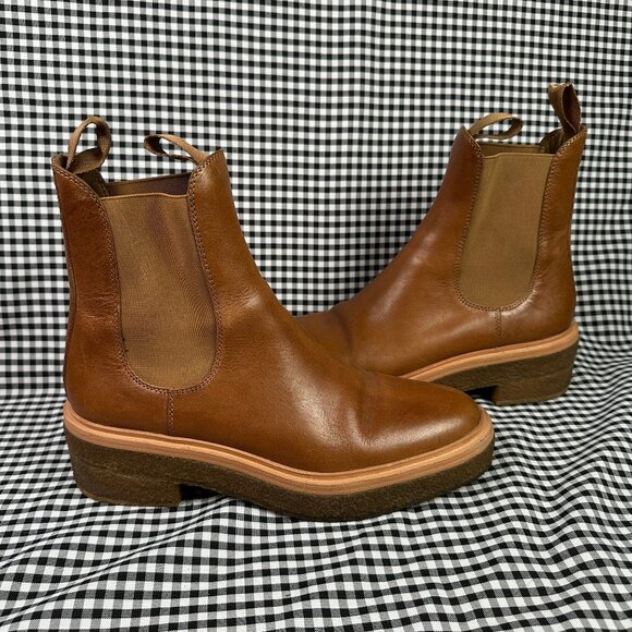 Loeffler Randall Raquel Classic Chelsea Boots Leather Warm Brown Women's Size 9 - Picture 1 of 9